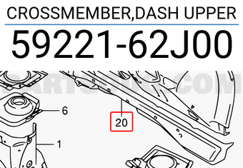 Suzuki 5922162J00 CROSSMEMBER,DASH UPPER