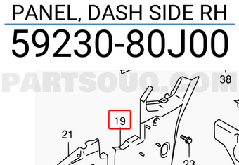 Suzuki 5923080J00 PANEL, DASH SIDE RH