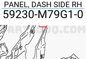 Suzuki 59230M79G10 PANEL, DASH SIDE RH