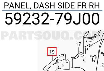Suzuki 5923279J00 PANEL, DASH SIDE FR RH