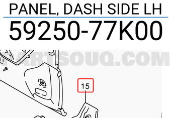 Suzuki 5925077K00 PANEL, DASH SIDE LH