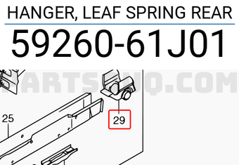 Suzuki 5926061J01 HANGER, LEAF SPRING REAR