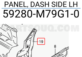 Suzuki 59280M79G10 PANEL, DASH SIDE LH
