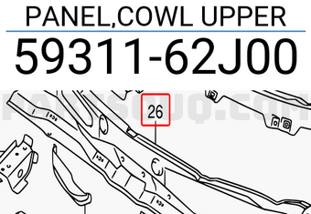 Suzuki 5931162J00 PANEL,COWL UPPER