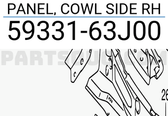 Suzuki 5933163J00 PANEL, COWL SIDE RH