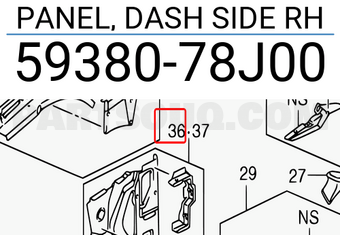 Suzuki 5938078J00 PANEL, DASH SIDE RH
