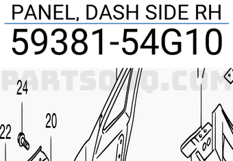 Suzuki 5938154G10 PANEL, DASH SIDE RH