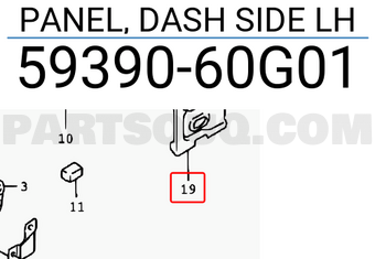 Suzuki 5939060G01 PANEL, DASH SIDE LH