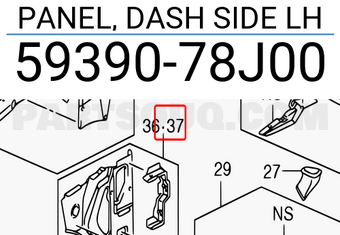 Suzuki 5939078J00 PANEL, DASH SIDE LH