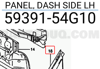 Suzuki 5939154G10 PANEL, DASH SIDE LH