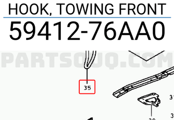 Suzuki 5941276AA0 HOOK, TOWING FRONT