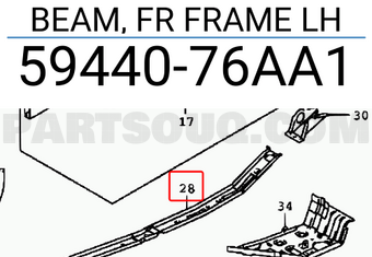Suzuki 5944076AA1 BEAM, FR FRAME LH