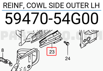 Suzuki 5947054G00 REINF, COWL SIDE OUTER LH