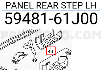Suzuki 5948161J00 PANEL REAR STEP LH