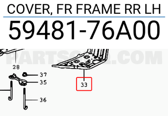 Suzuki 5948176A00 COVER, FR FRAME RR LH