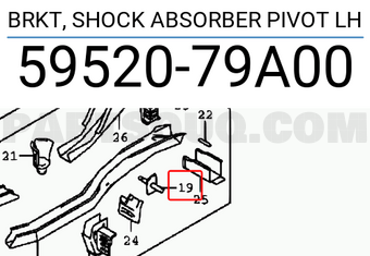 Suzuki 5952079A00 BRKT, SHOCK ABSORBER PIVOT LH