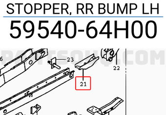 Suzuki 5954064H00 STOPPER, RR BUMP LH