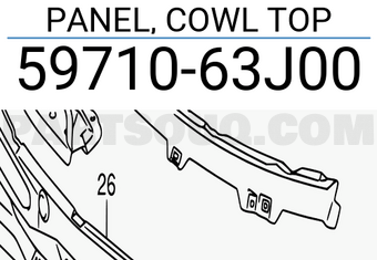 Suzuki 5971063J00 PANEL, COWL TOP