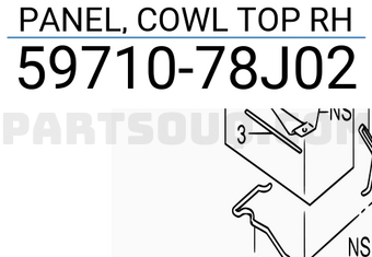 Suzuki 5971078J02 PANEL, COWL TOP RH