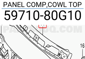 Suzuki 5971080G10 PANEL COMP,COWL TOP