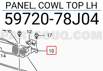 Suzuki 5972078J04 PANEL, COWL TOP LH