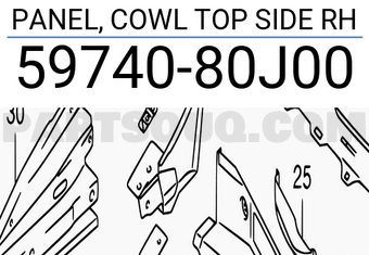 Suzuki 5974080J00 PANEL, COWL TOP SIDE RH
