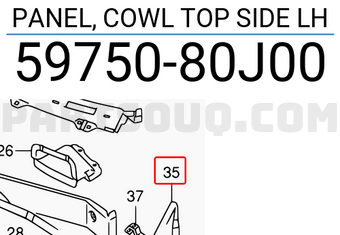 Suzuki 5975080J00 PANEL, COWL TOP SIDE LH