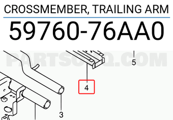Suzuki 5976076AA0 CROSSMEMBER, TRAILING ARM