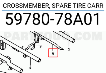 Suzuki 5978078A01 CROSSMEMBER, SPARE TIRE CARR