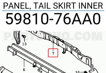 Suzuki 5981076AA0 PANEL, TAIL SKIRT INNER