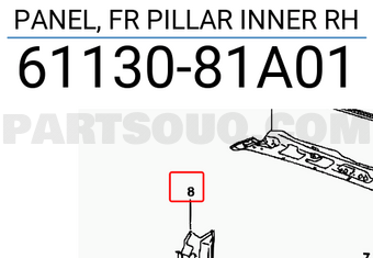 Suzuki 6113081A01 PANEL, FR PILLAR INNER RH