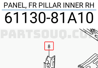 Suzuki 6113081A10 PANEL, FR PILLAR INNER RH