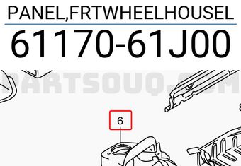 Suzuki 6117061J00 PANEL,FRTWHEELHOUSEL