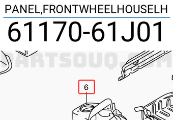 Suzuki 6117061J01 PANEL,FRONTWHEELHOUSELH
