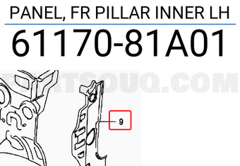 Suzuki 6117081A01 PANEL, FR PILLAR INNER LH