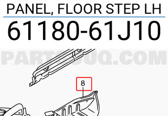 Suzuki 6118061J10 PANEL, FLOOR STEP LH