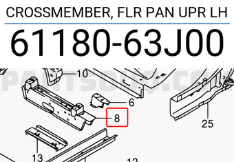 Suzuki 6118063J00 CROSSMEMBER, FLR PAN UPR LH