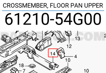 Suzuki 6121054G00 CROSSMEMBER, FLOOR PAN UPPER