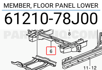 Suzuki 6121078J00 MEMBER, FLOOR PANEL LOWER