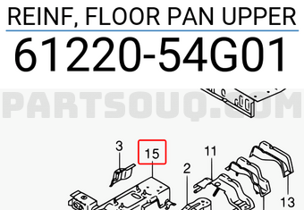 Suzuki 6122054G01 REINF, FLOOR PAN UPPER