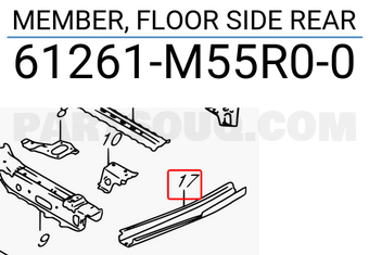Suzuki 61261M55R00 MEMBER, FLOOR SIDE REAR