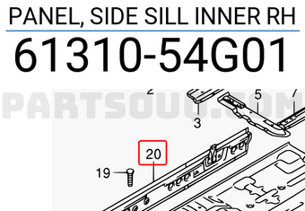 Suzuki 6131054G01 PANEL, SIDE SILL INNER RH