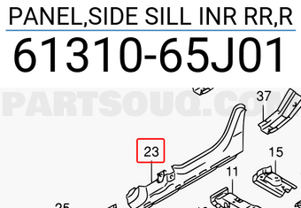 Suzuki 6131065J01 PANEL,SIDE SILL INR RR,R