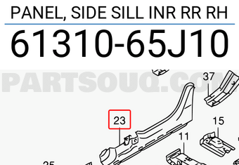 Suzuki 6131065J10 PANEL, SIDE SILL INR RR RH