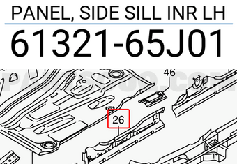 Suzuki 6132165J01 PANEL, SIDE SILL INR LH