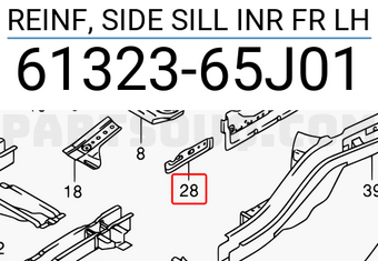 Suzuki 6132365J01 REINF, SIDE SILL INR FR LH