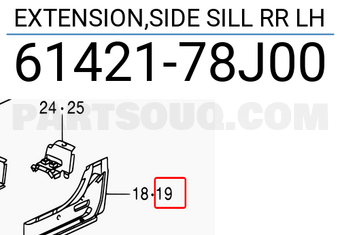 Suzuki 6142178J00 EXTENSION,SIDE SILL RR LH