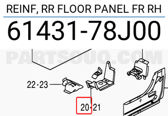 Suzuki 6143178J00 REINF, RR FLOOR PANEL FR RH
