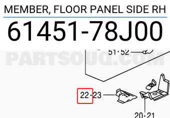 Suzuki 6145178J00 MEMBER, FLOOR PANEL SIDE RH