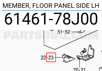 Suzuki 6146178J00 MEMBER, FLOOR PANEL SIDE LH